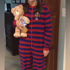 Sock Monkey Onesie sleeper adult size